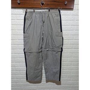 Phys.Sci. Men's Gray & White Convertible Drawstring Waist Cargo Pants Extra Larg